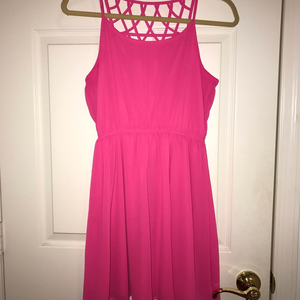 Pink Dress. Open back
